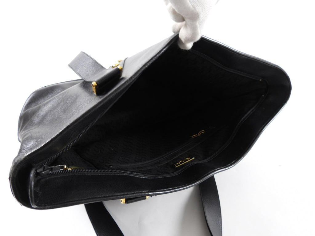 Yves Saint Laurent Vintage Black Stud Y Ligne Tote Bag
