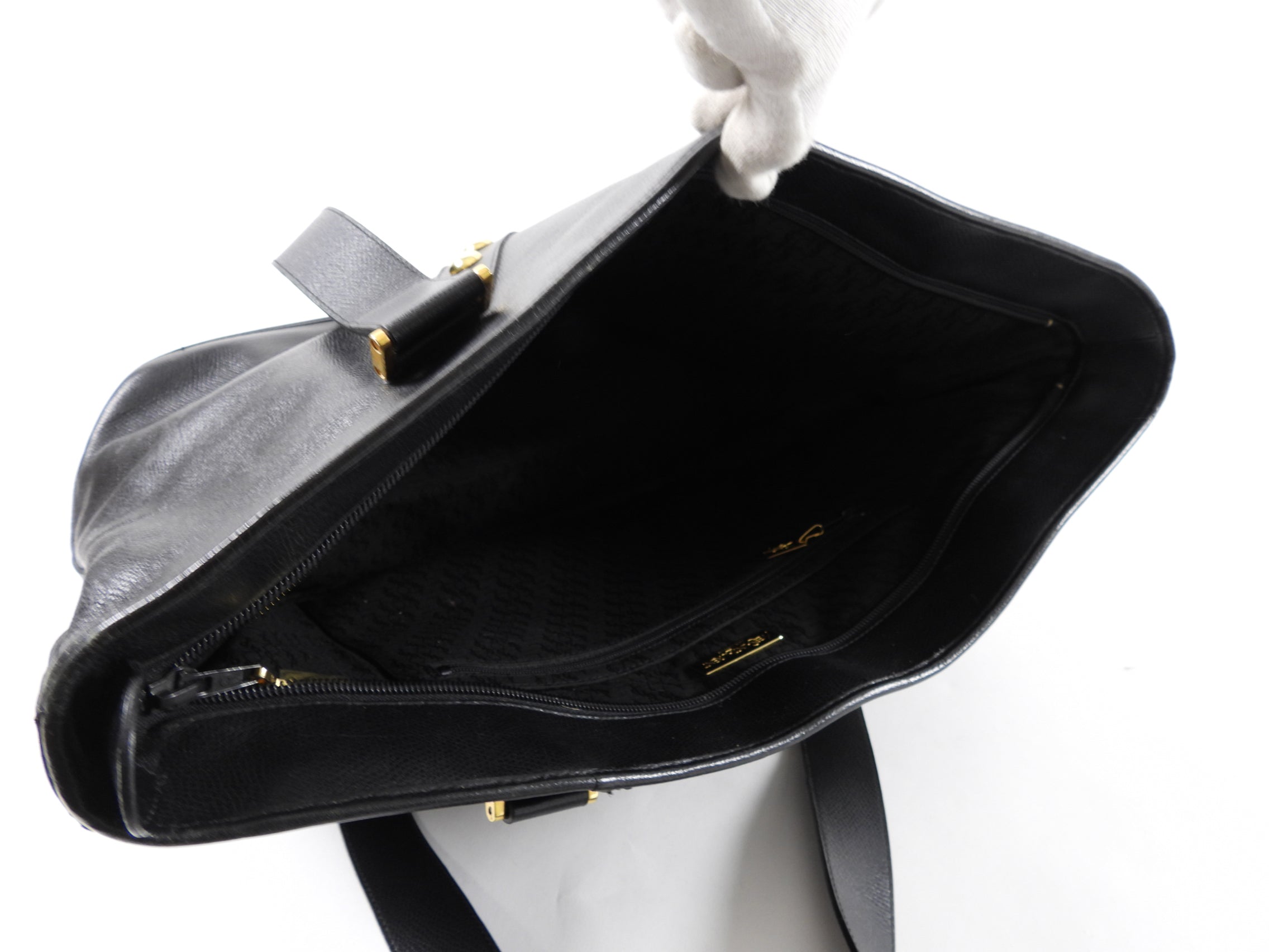 Yves Saint Laurent Vintage Black Stud Y Ligne Tote Bag