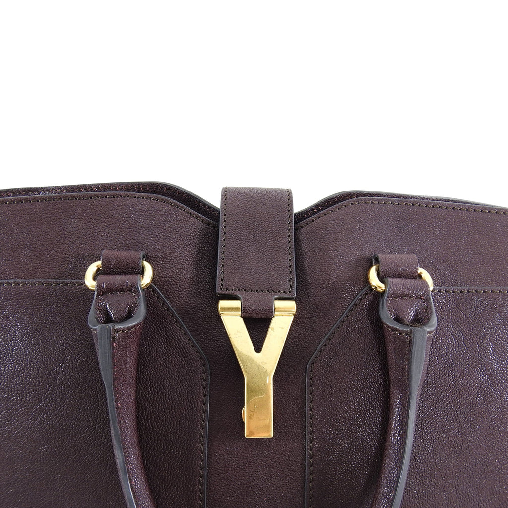 YSL Yves Saint Laurent Plum Cabas Chyc Large Satchell Bag
