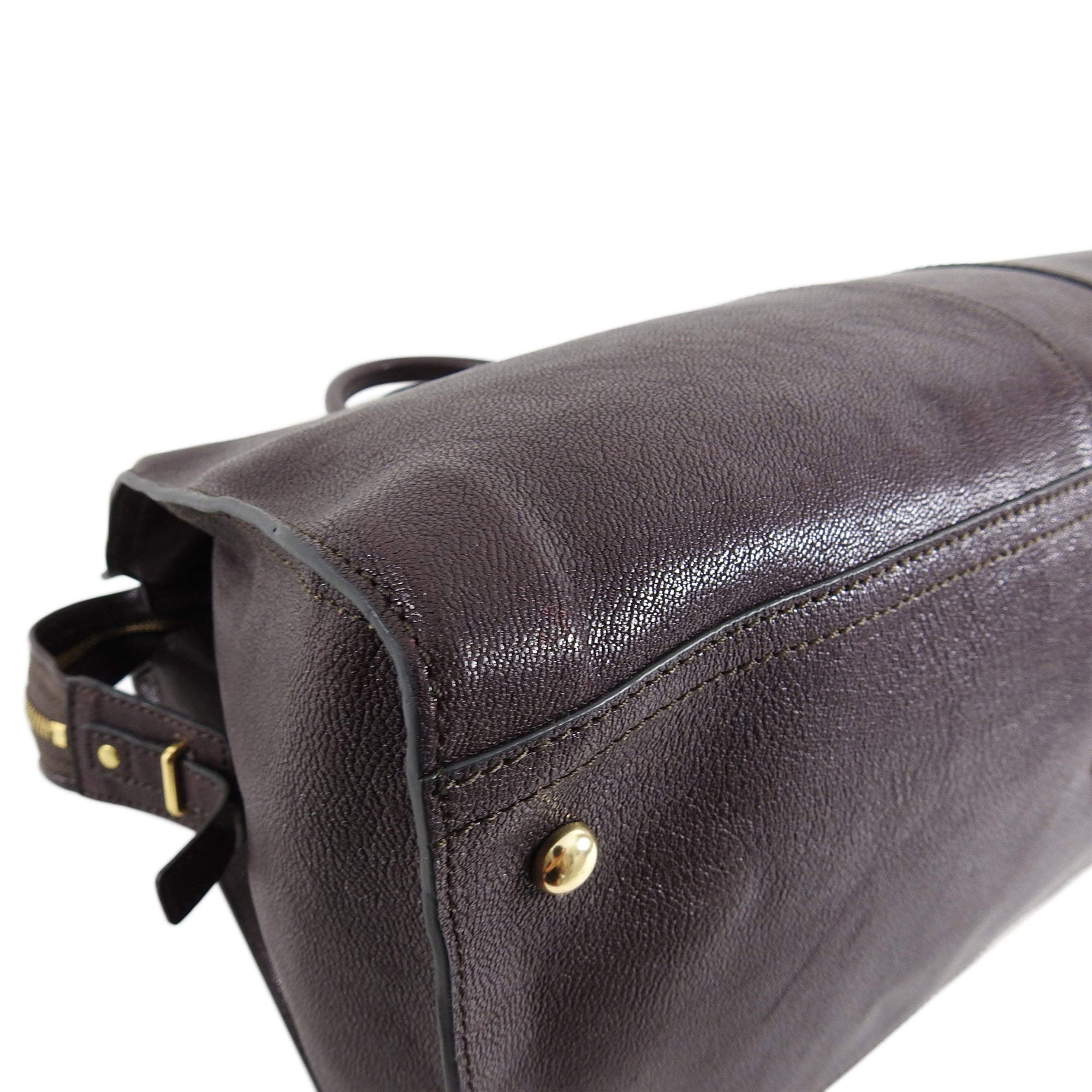 YSL Yves Saint Laurent Plum Cabas Chyc Large Satchell Bag