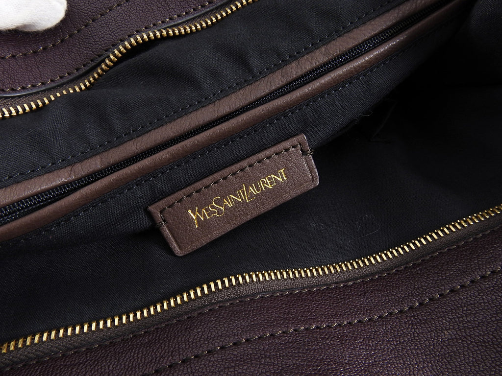 YSL Yves Saint Laurent Plum Cabas Chyc Large Satchell Bag
