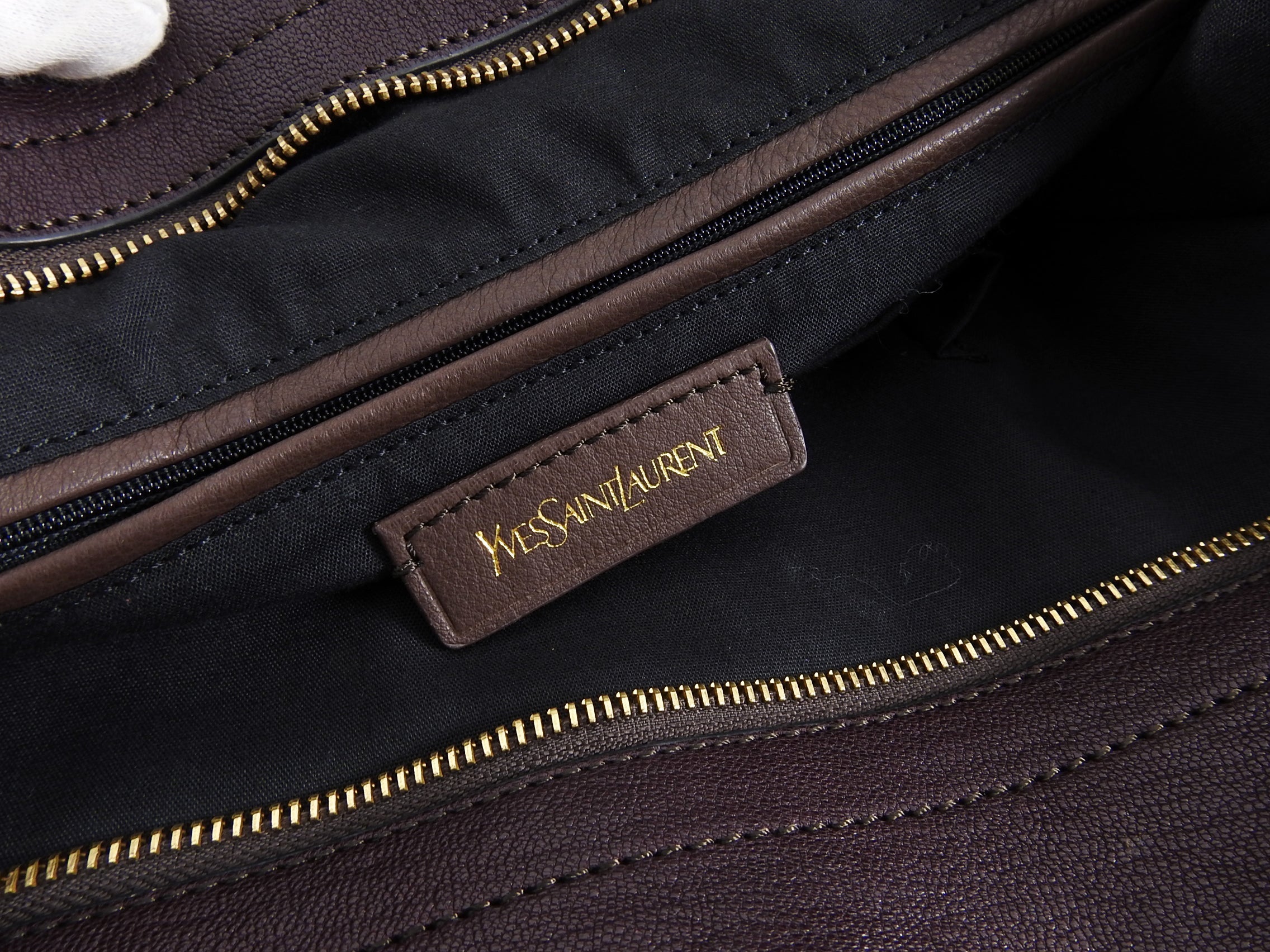YSL Yves Saint Laurent Plum Cabas Chyc Large Satchell Bag