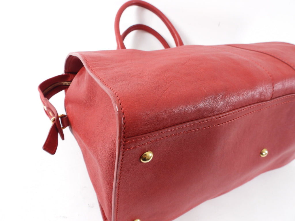 Yves Saint Laurent Red Cabas Chyc Large Tote Bag