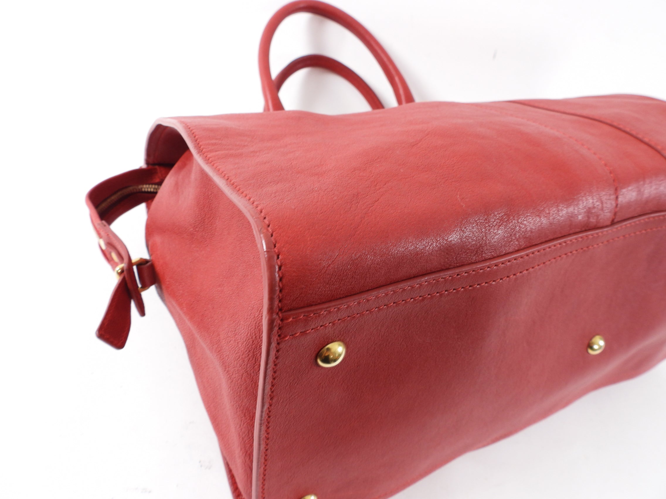 Yves Saint Laurent Red Cabas Chyc Large Tote Bag