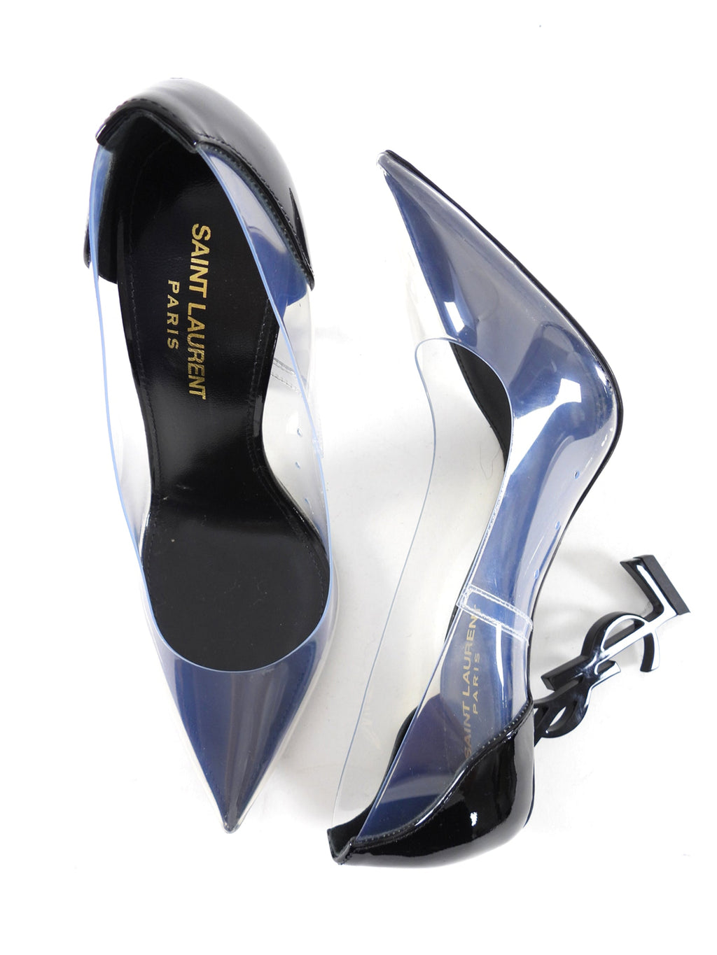 Saint Laurent Black Patent Clear Acrylic Opyum Pumps - 37 / 6.5