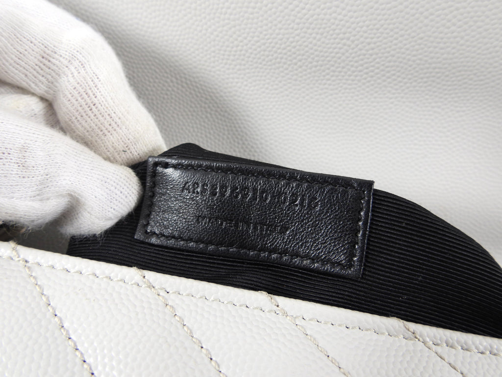 Saint Laurent Large Grey Chevron Envelope Flap Bag