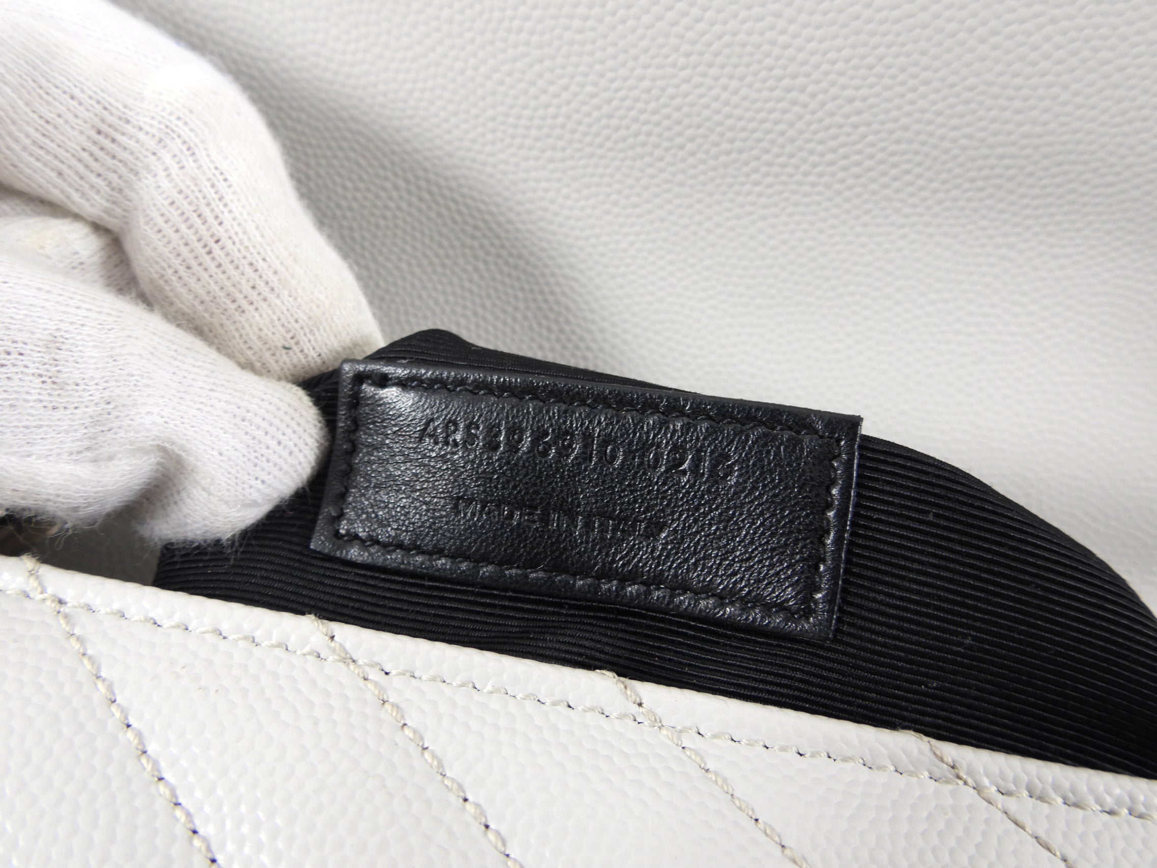 Saint Laurent Large Grey Chevron Envelope Flap Bag