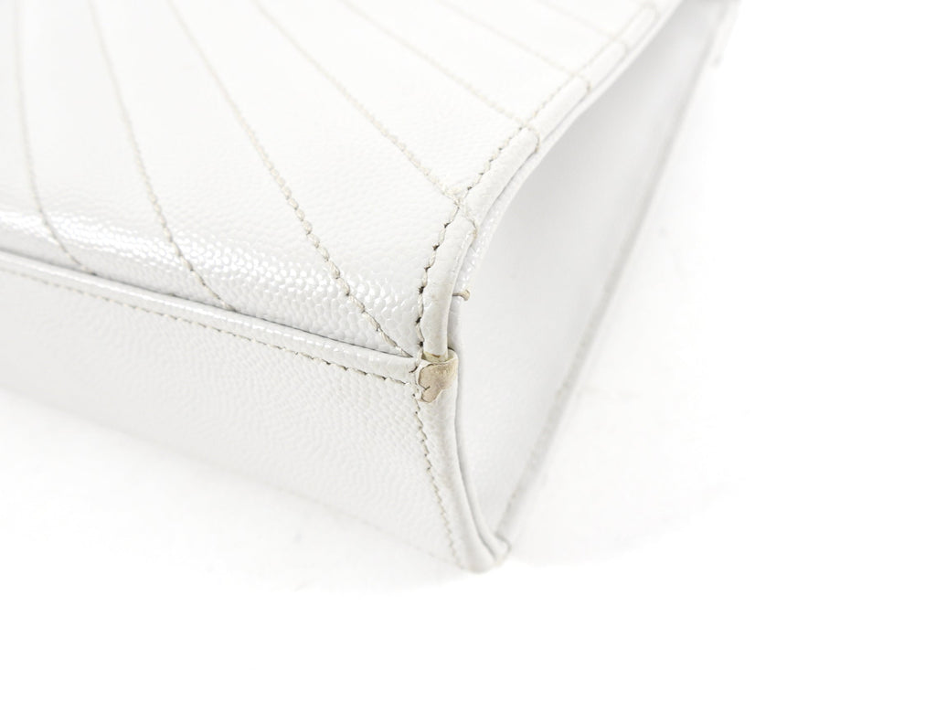 Saint Laurent Large Grey Chevron Envelope Flap Bag