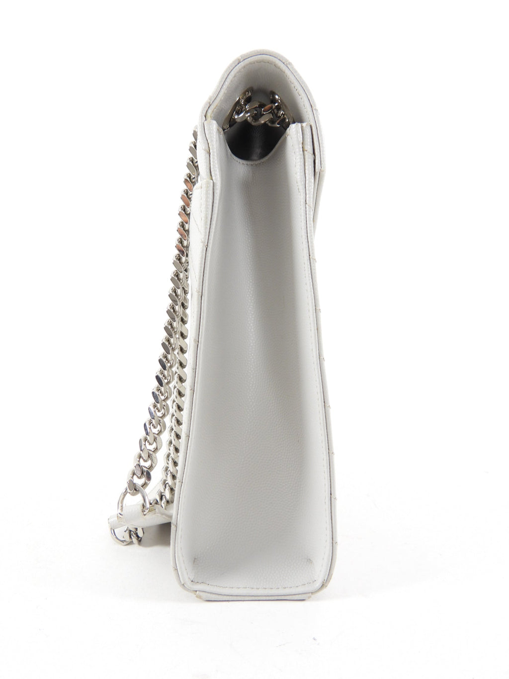 Saint Laurent Large Grey Chevron Envelope Flap Bag