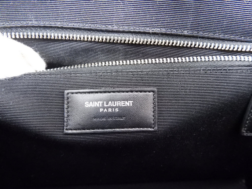 Saint Laurent Large Grey Chevron Envelope Flap Bag