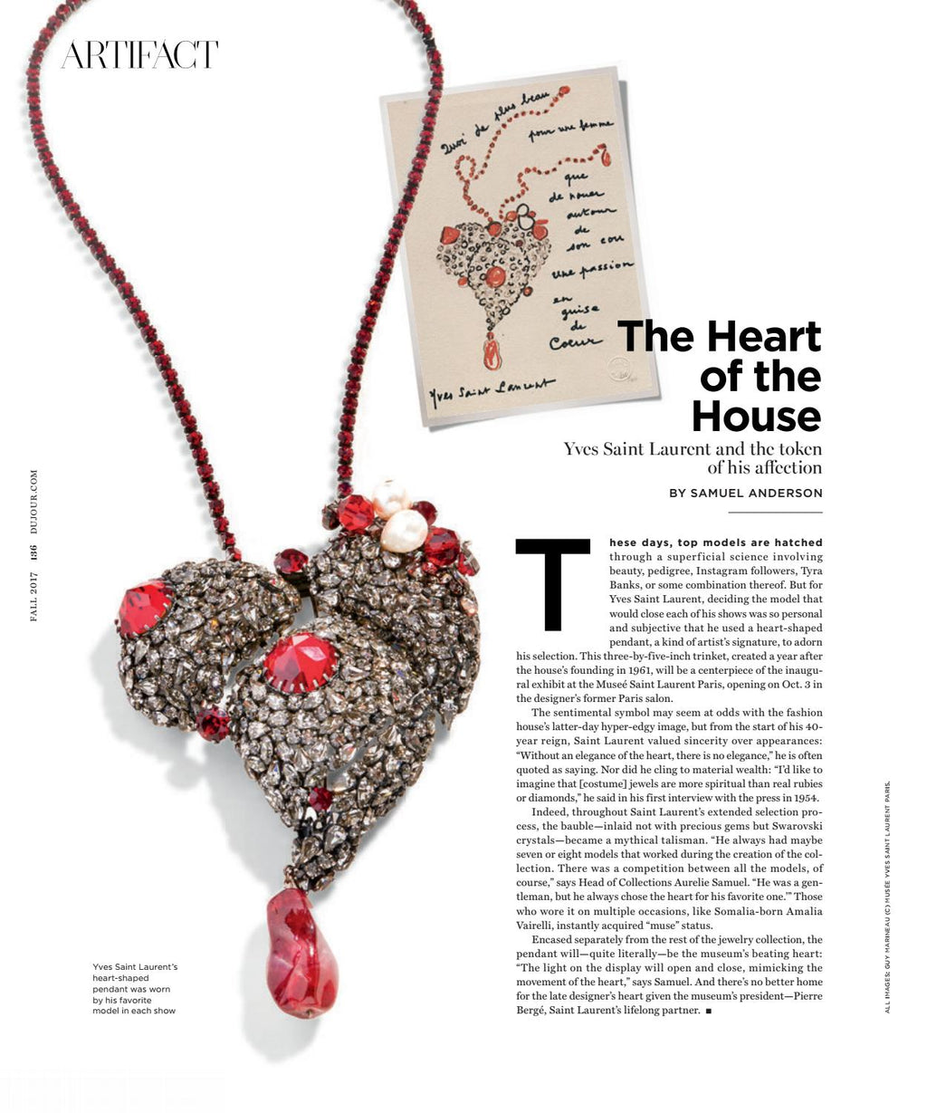 Vintage 1990 Yves Saint Laurent Haute Couture Coeur de YSL Heart Necklace