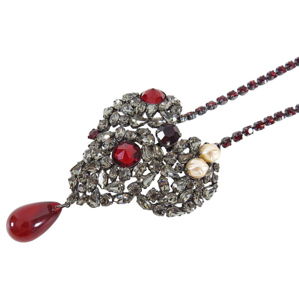 Vintage 1990 Yves Saint Laurent Haute Couture Coeur de YSL Heart Necklace
