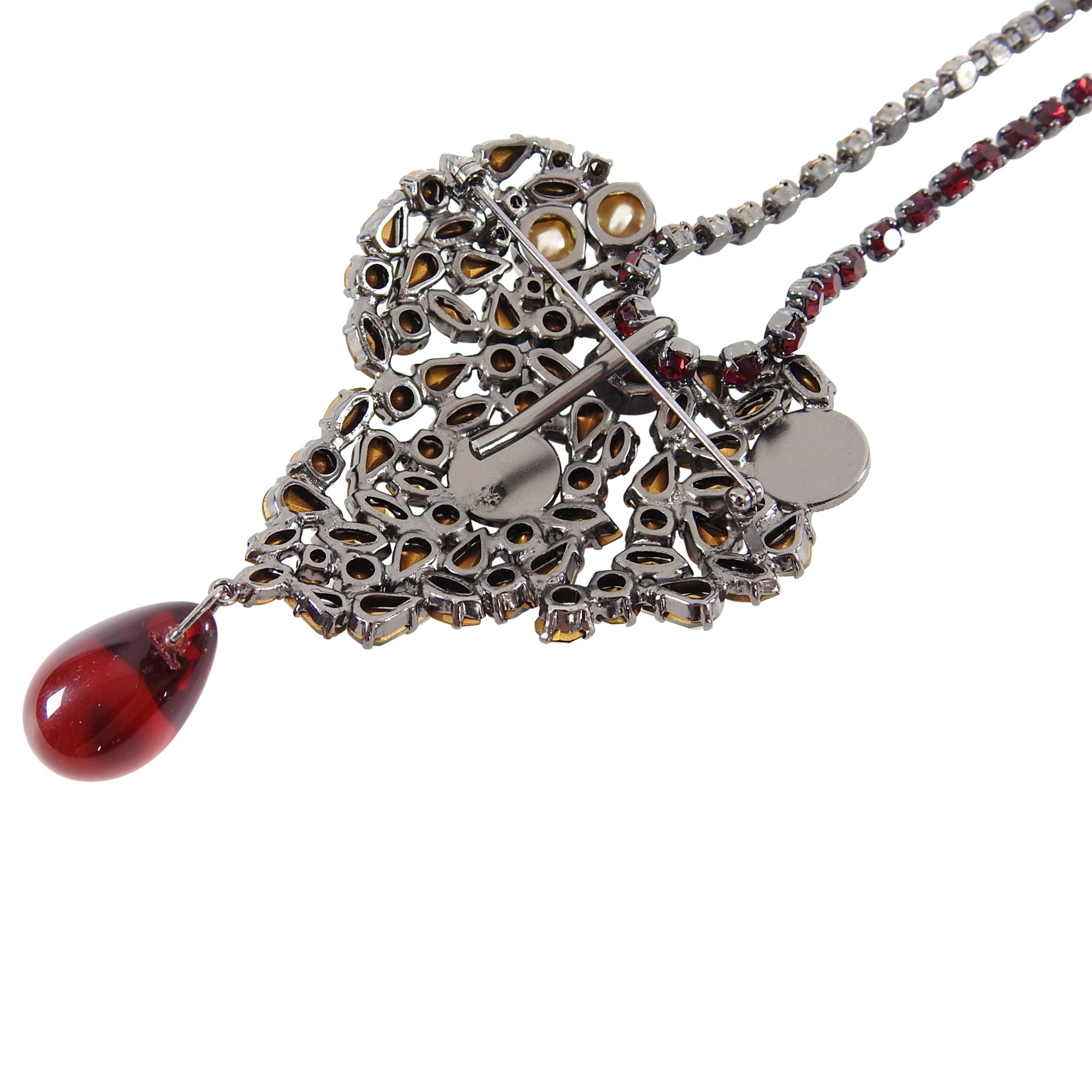 Vintage 1990 Yves Saint Laurent Haute Couture Coeur de YSL Heart Necklace