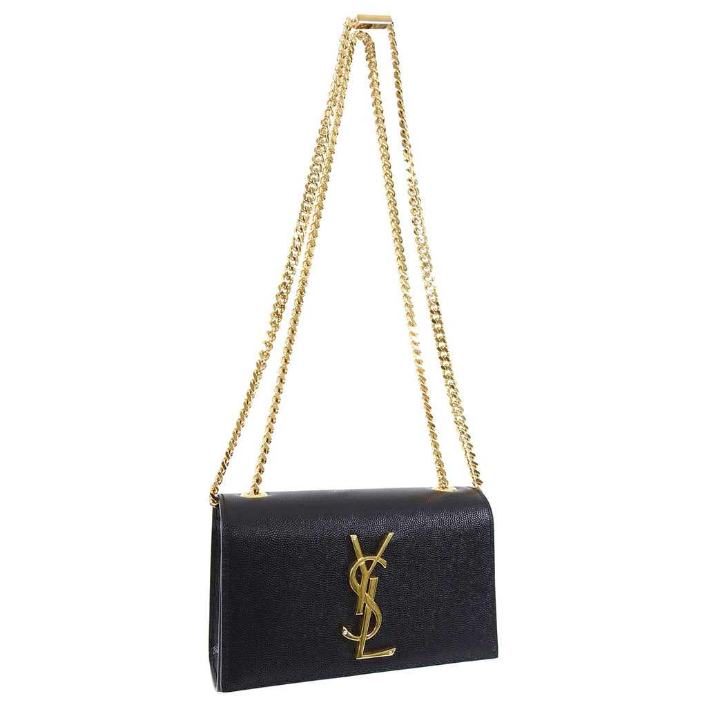 Saint Laurent Black Leather Original Small Chain Crossbody Bag