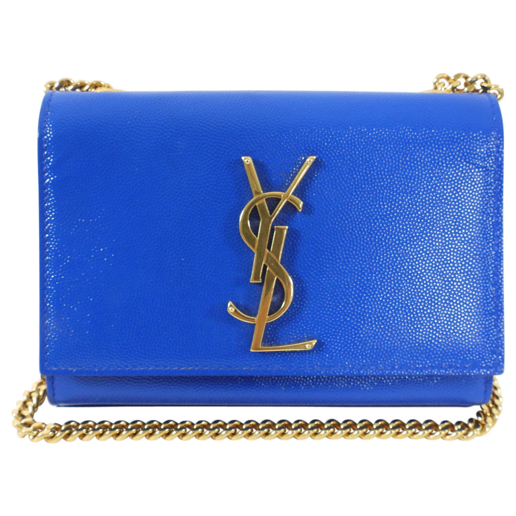 Saint Laurent Blue and Gold Mini Kate Crossbody Bag
