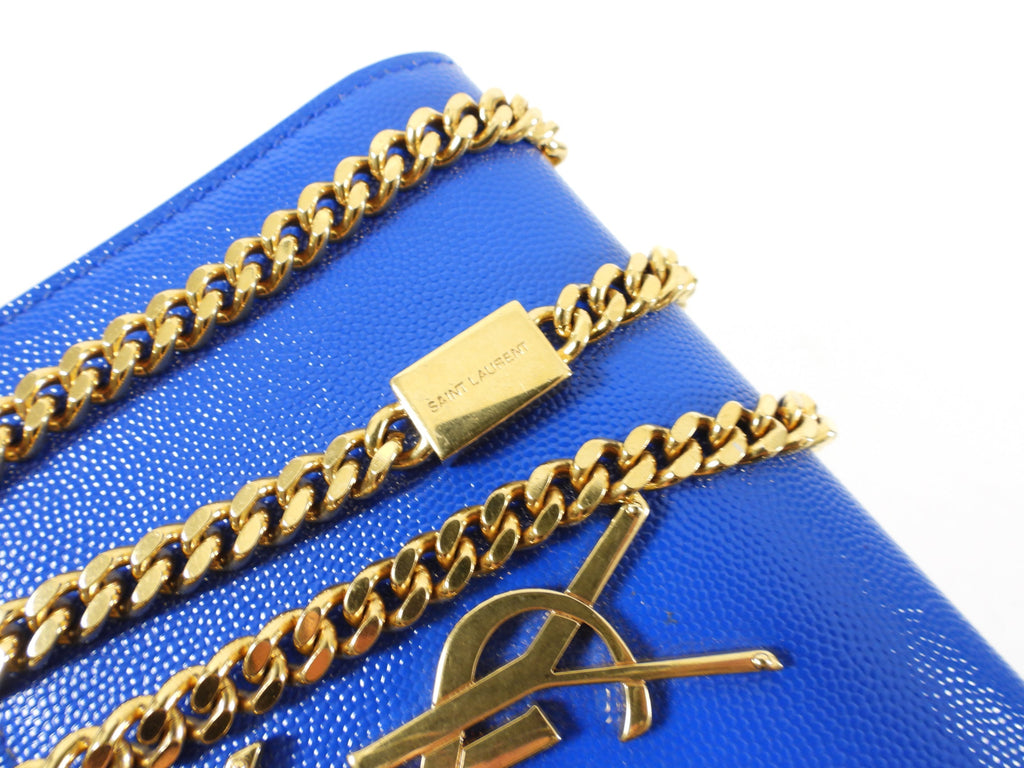Saint Laurent Blue and Gold Mini Kate Crossbody Bag