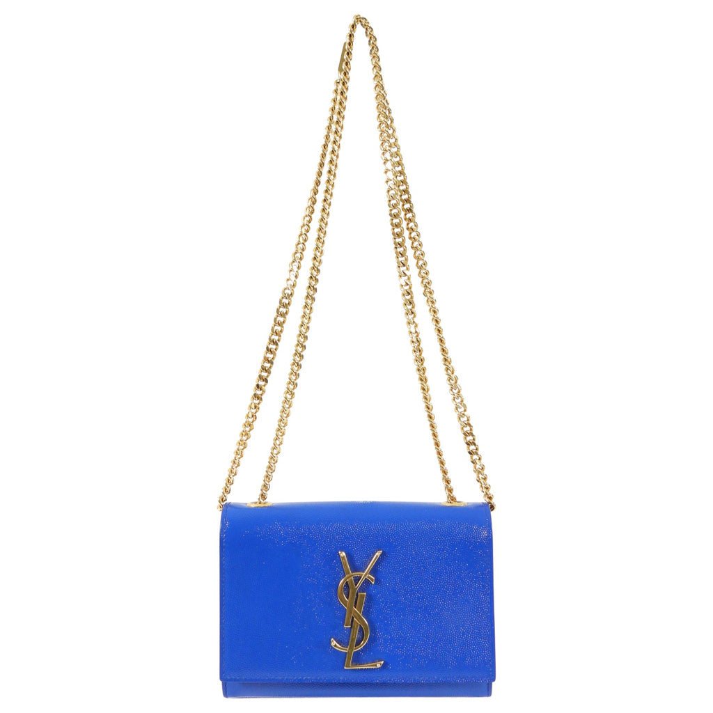 Saint Laurent Blue and Gold Mini Kate Crossbody Bag