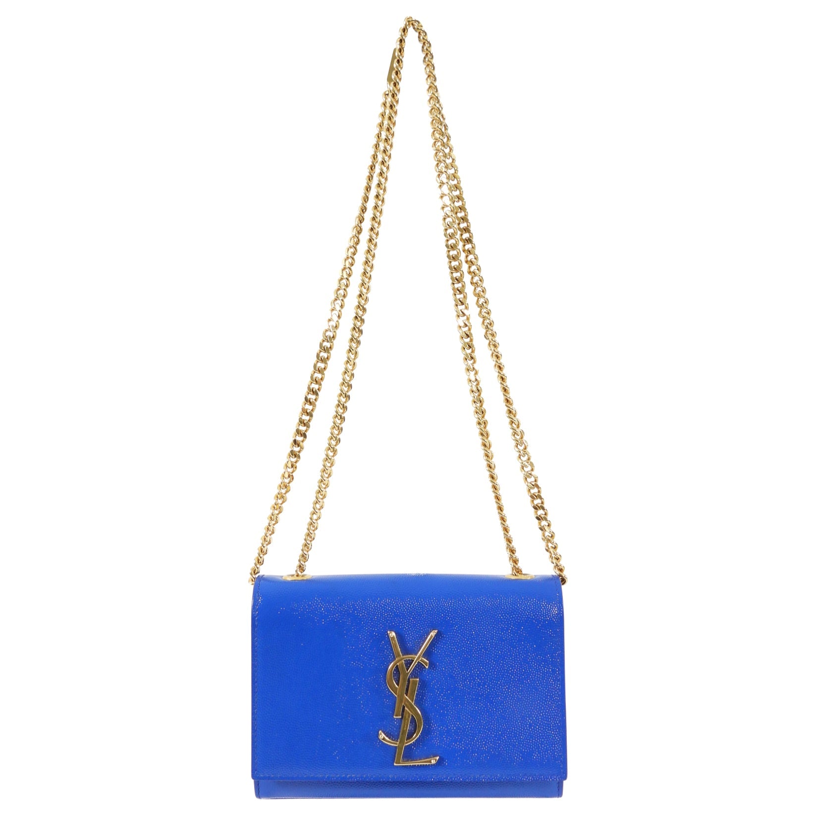 Saint Laurent Blue and Gold Mini Kate Crossbody Bag
