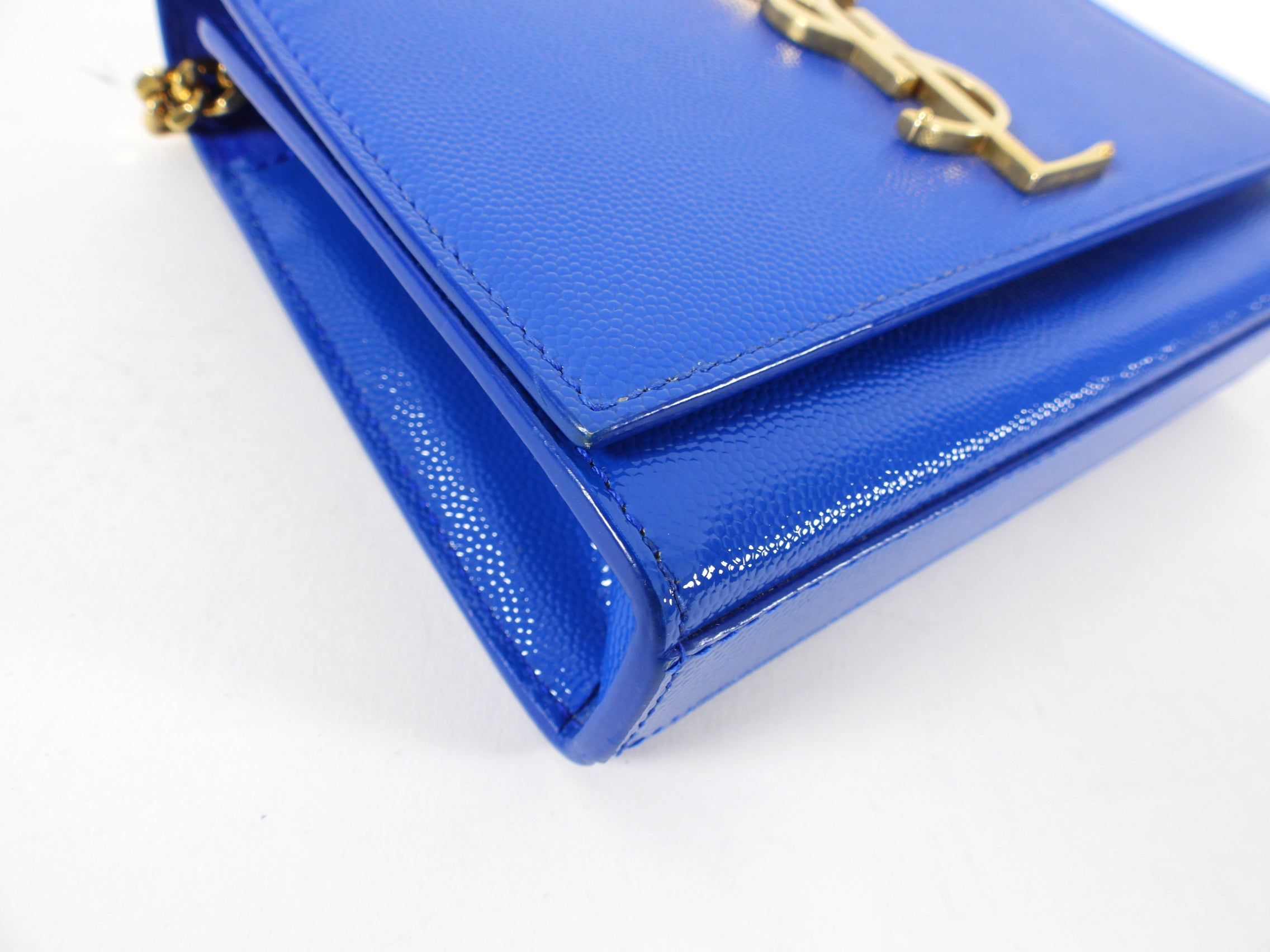 Saint Laurent Blue and Gold Mini Kate Crossbody Bag