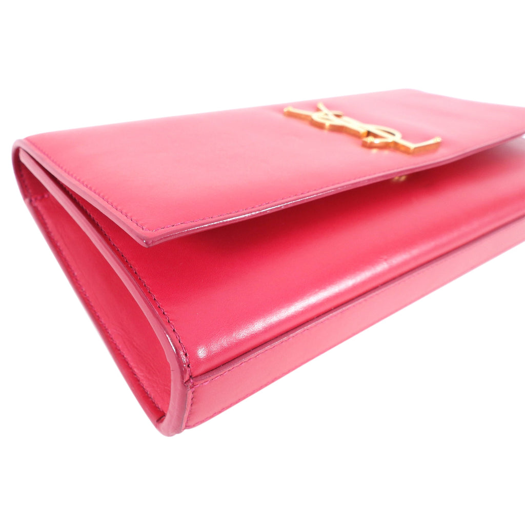 Saint Laurent Fuchsia Pink Calfskin Cassandre Clutch Bag