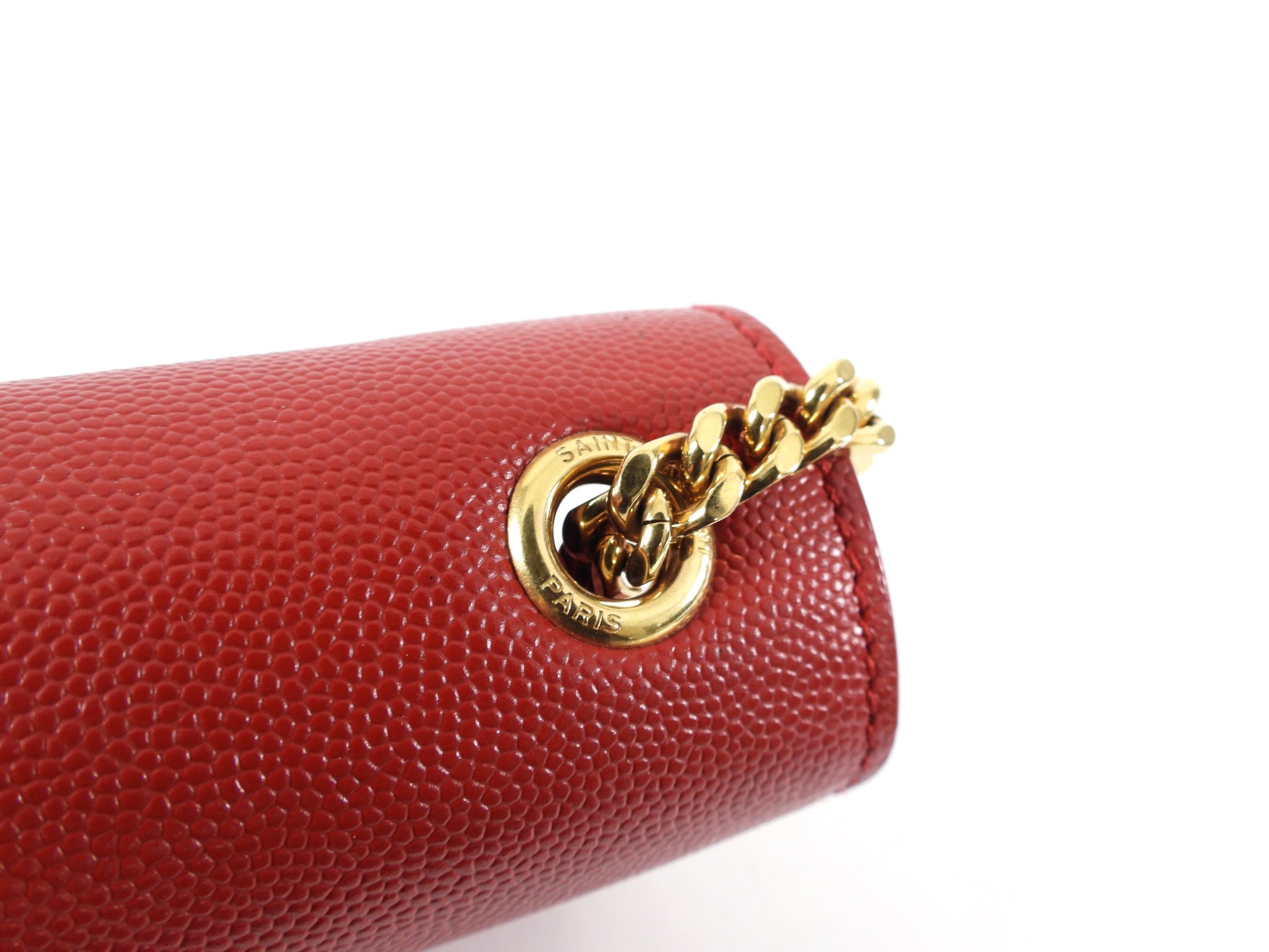 Saint Laurent Red Mini Kate Chain Strap Bag
