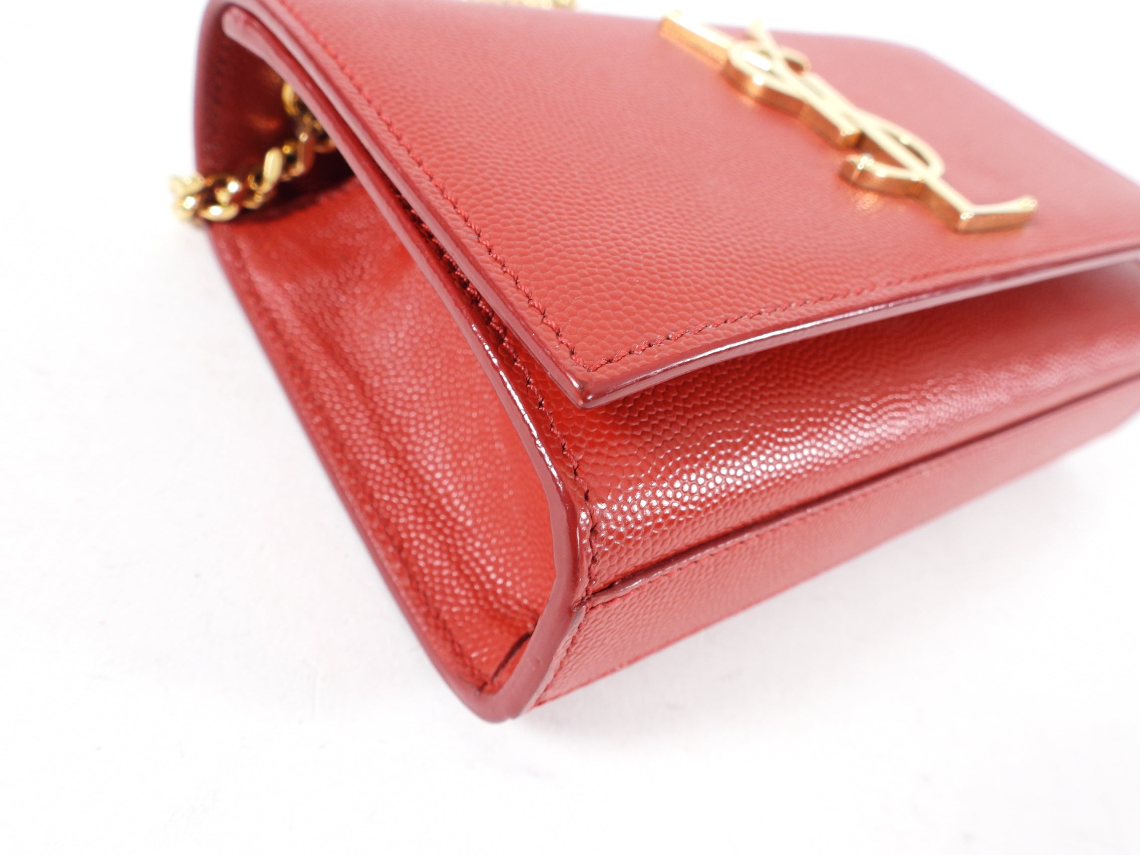 Saint Laurent Red Mini Kate Chain Strap Bag