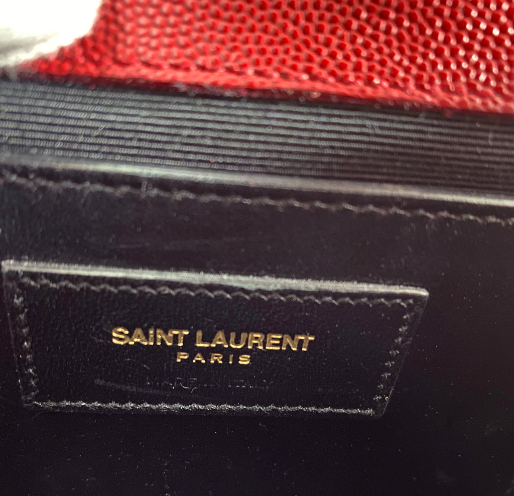 Saint Laurent Red Mini Kate Chain Strap Bag