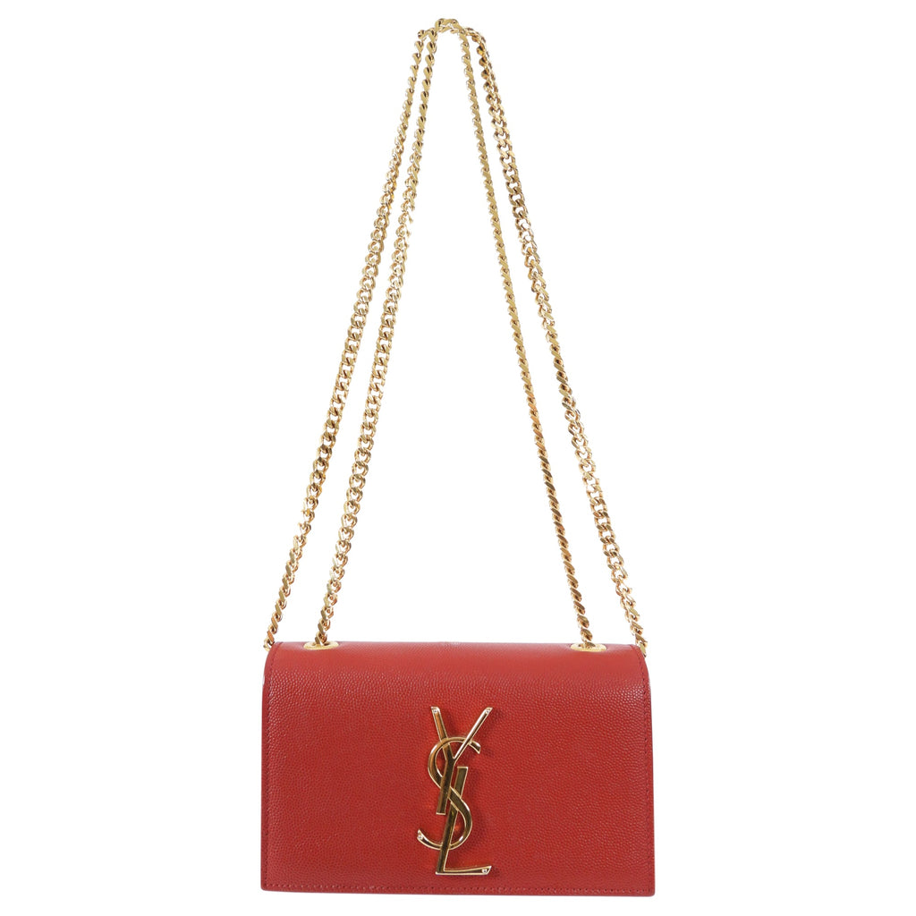Saint Laurent Red Mini Kate Chain Strap Bag