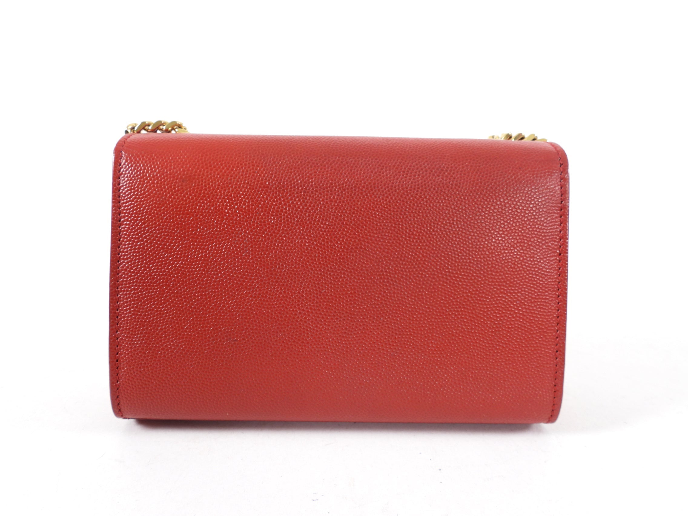 Saint Laurent Red Mini Kate Chain Strap Bag