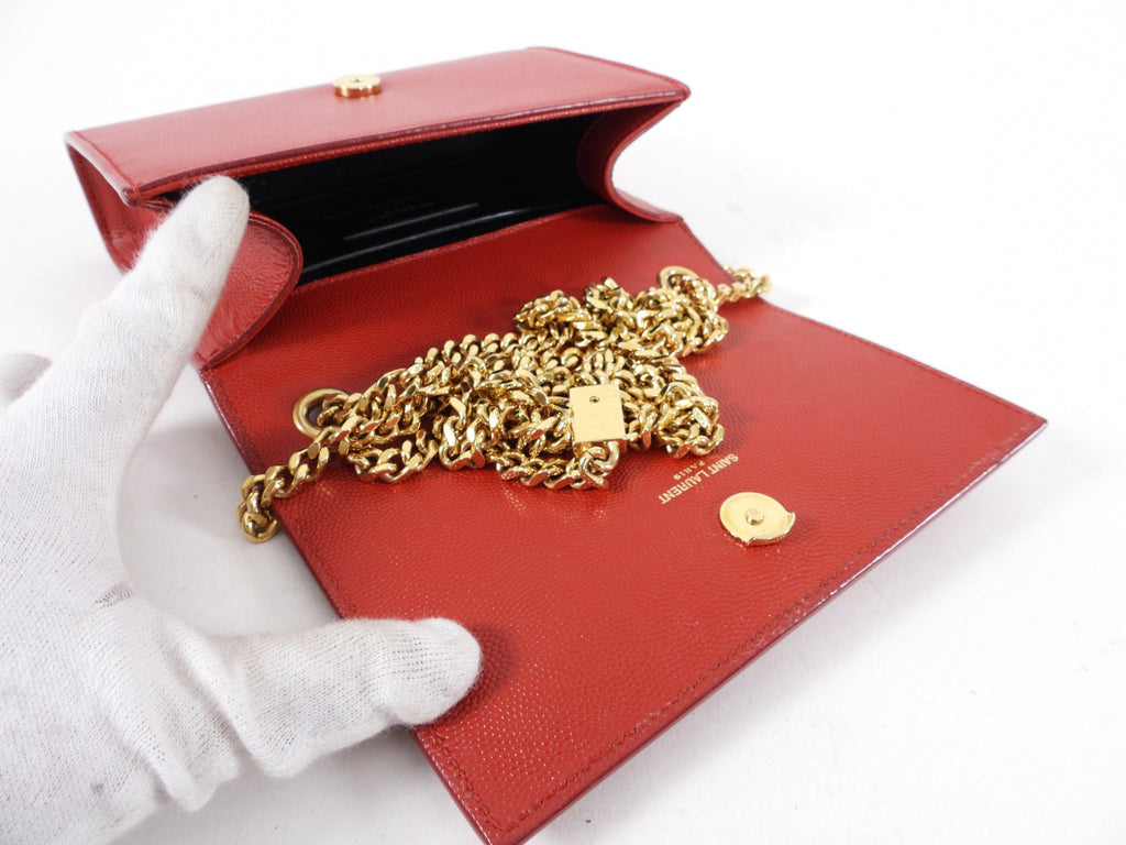 Saint Laurent Red Mini Kate Chain Strap Bag
