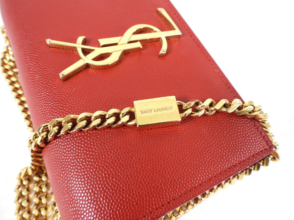 Saint Laurent Red Mini Kate Chain Strap Bag