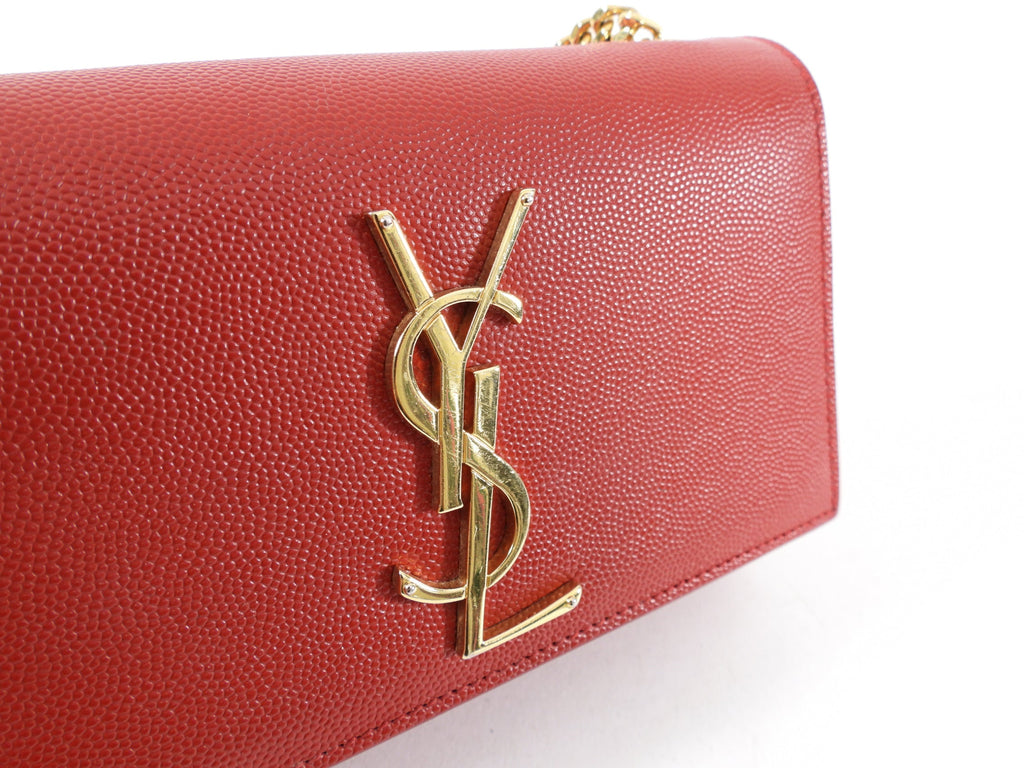 Saint Laurent Red Mini Kate Chain Strap Bag