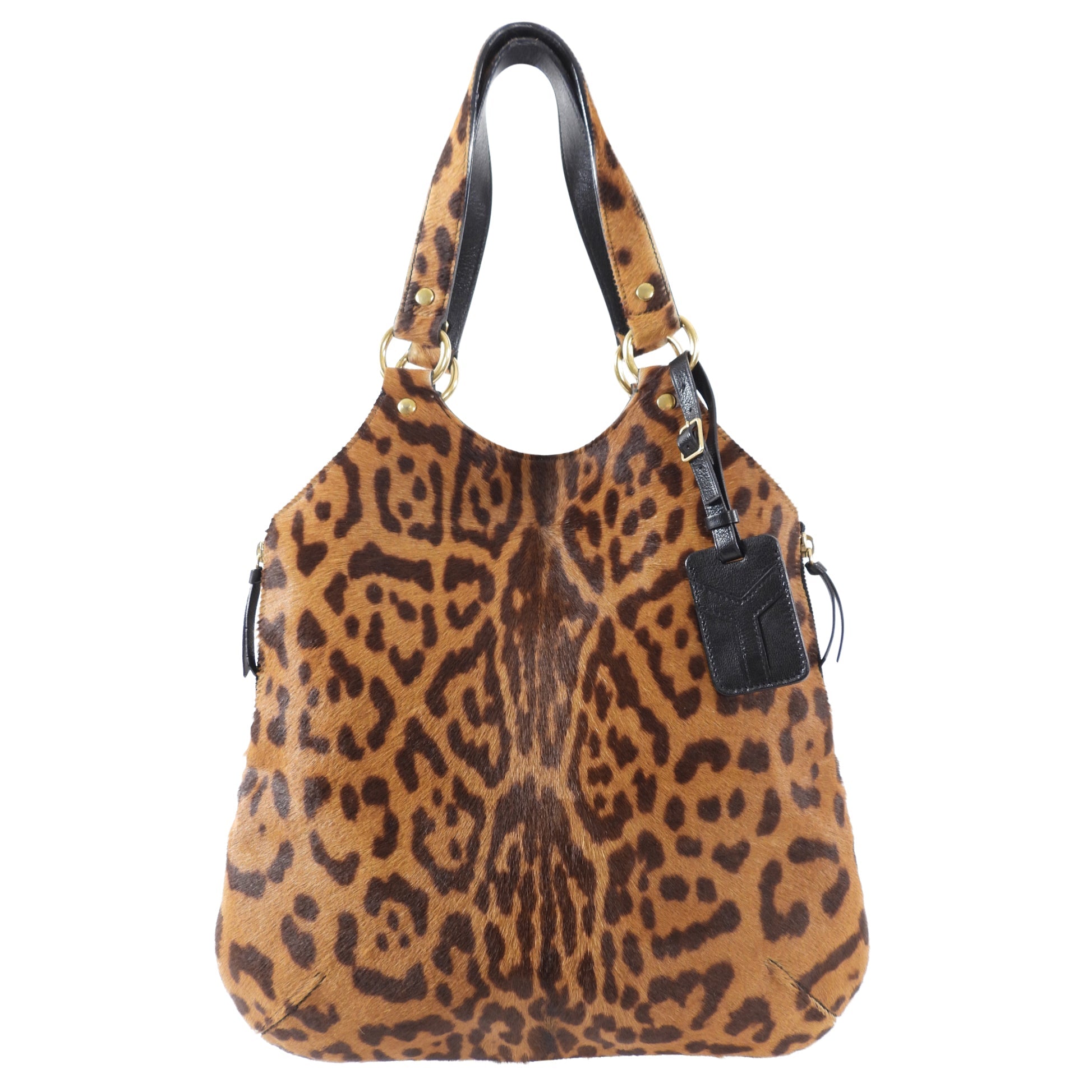 Saint Laurent Calf Leopard Small Tote Bag
