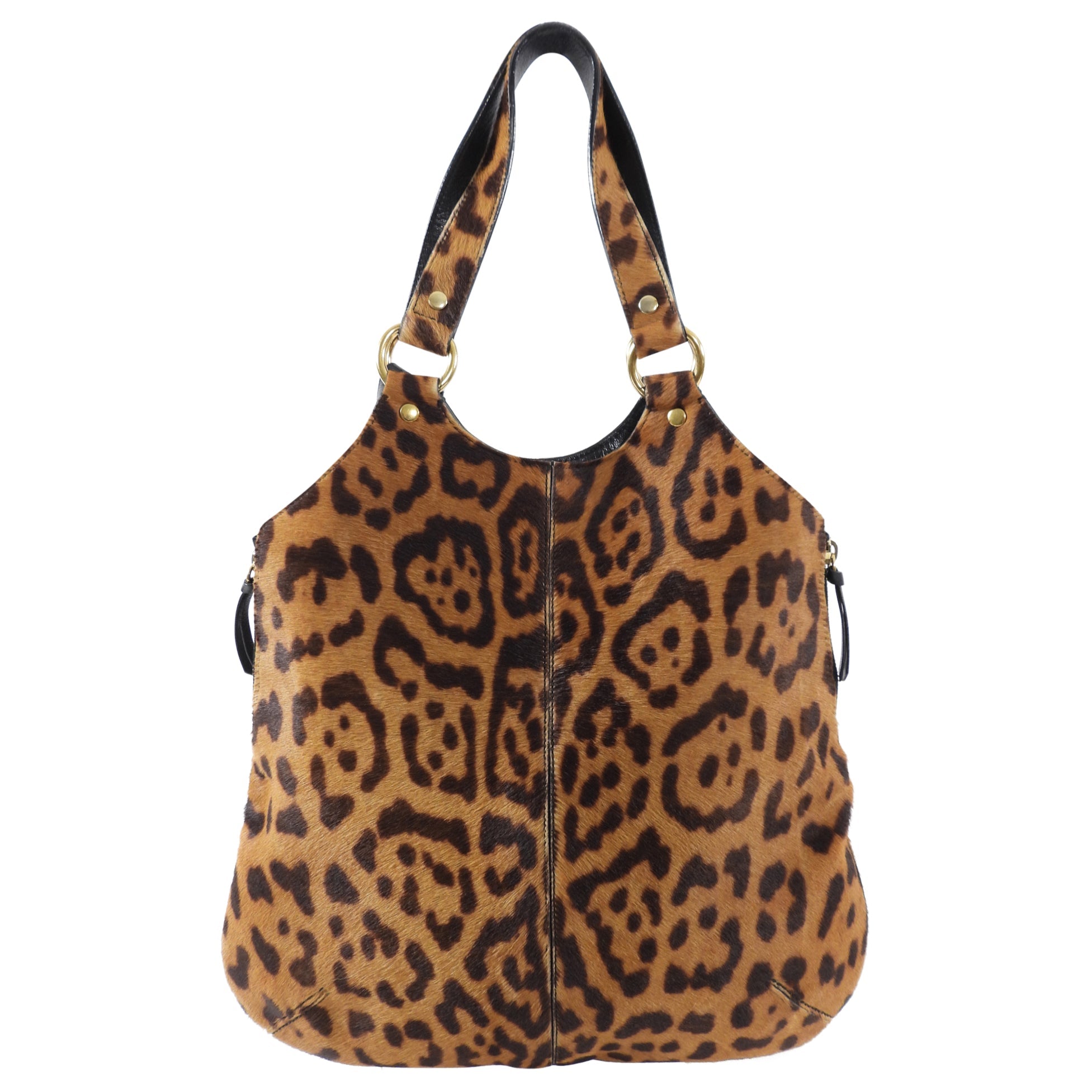 Saint Laurent Calf Leopard Small Tote Bag