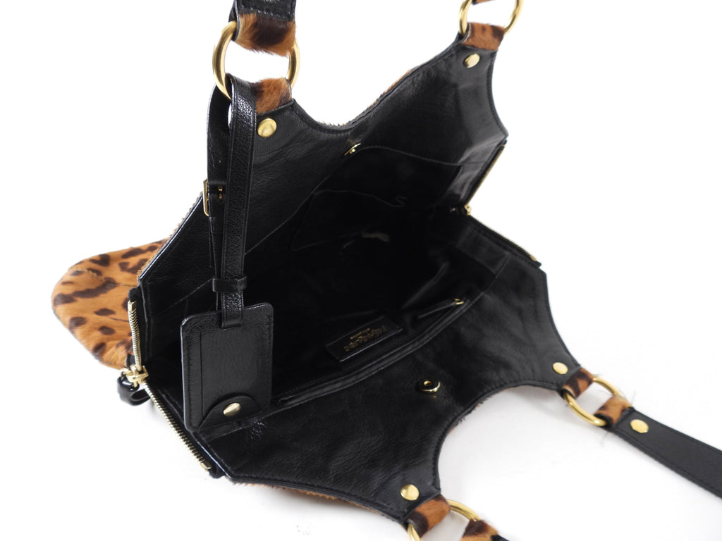 Saint Laurent Calf Leopard Small Tote Bag