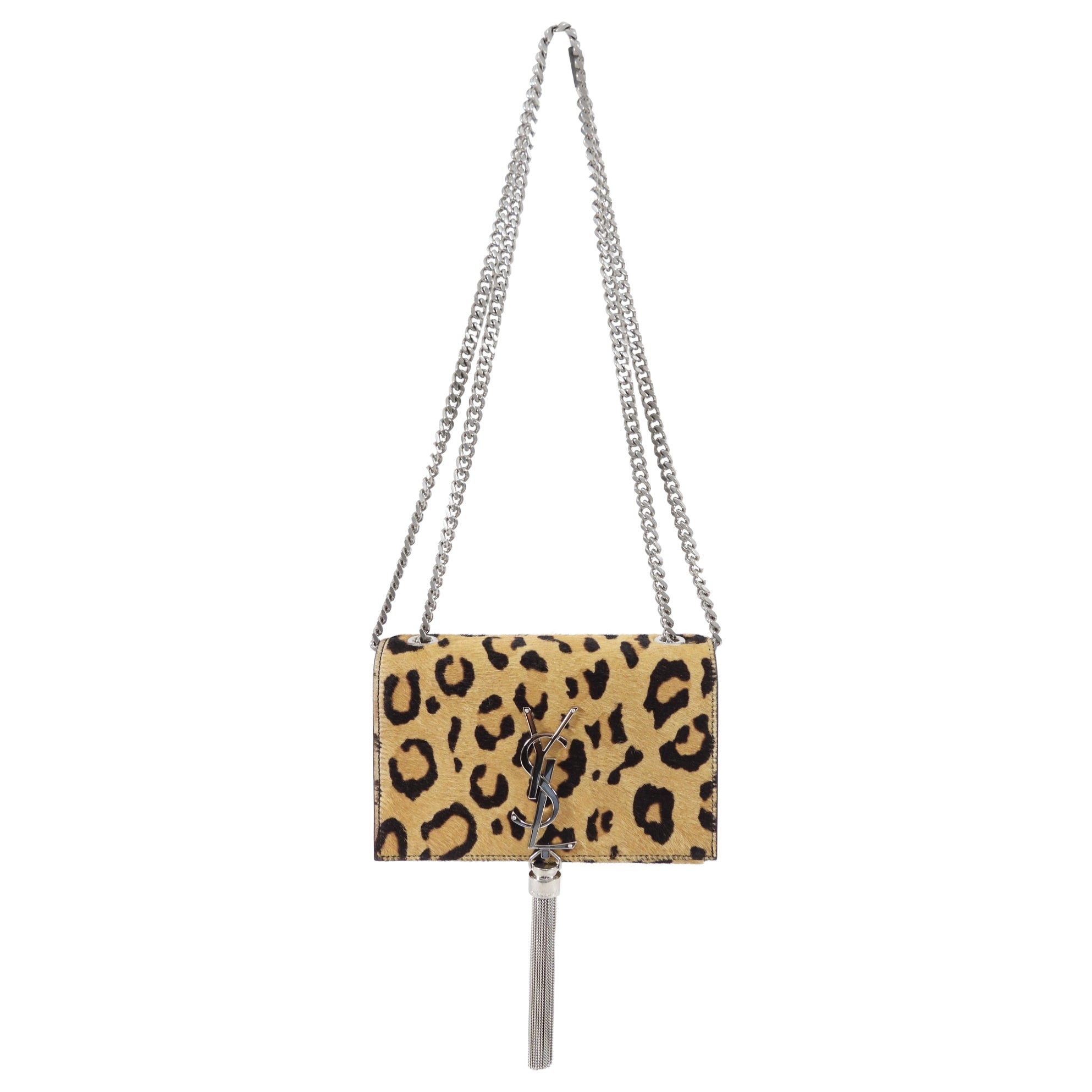 Saint Laurent Mini Calf Leopard Kate Tassel Crossbody Bag