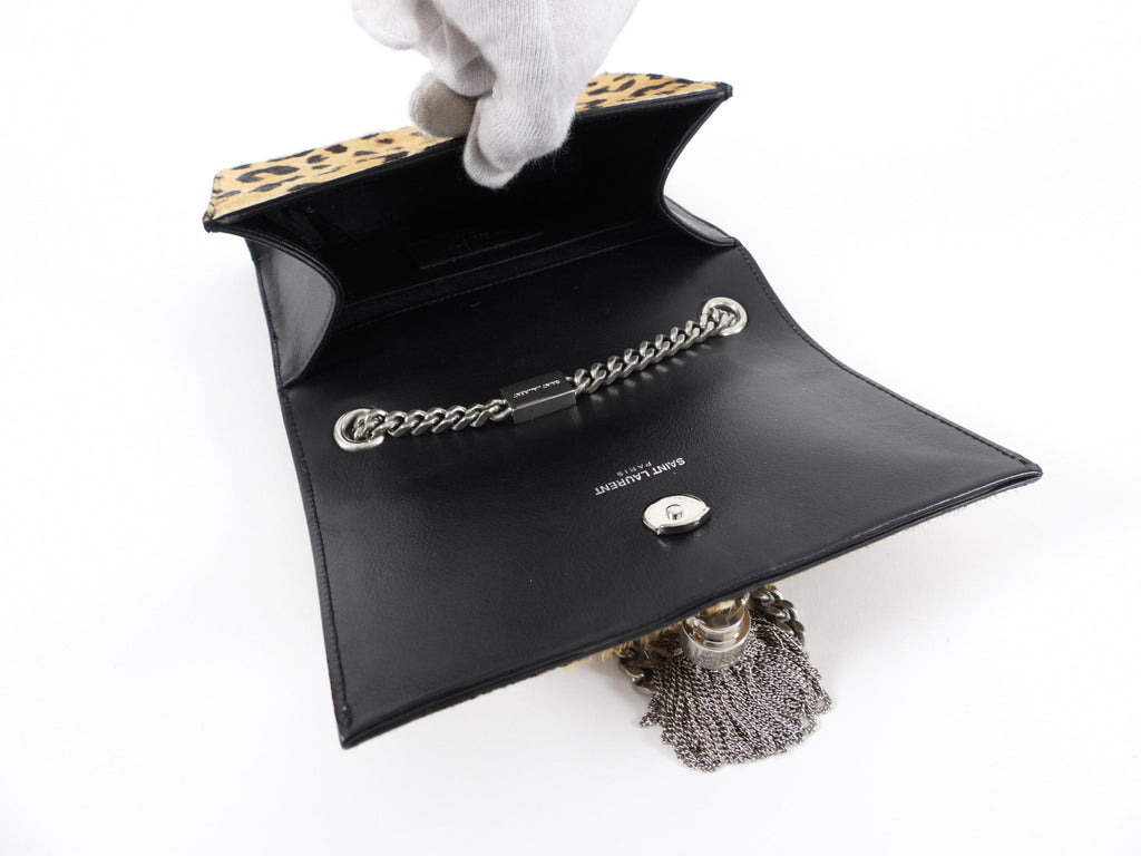 Saint Laurent Mini Calf Leopard Kate Tassel Crossbody Bag