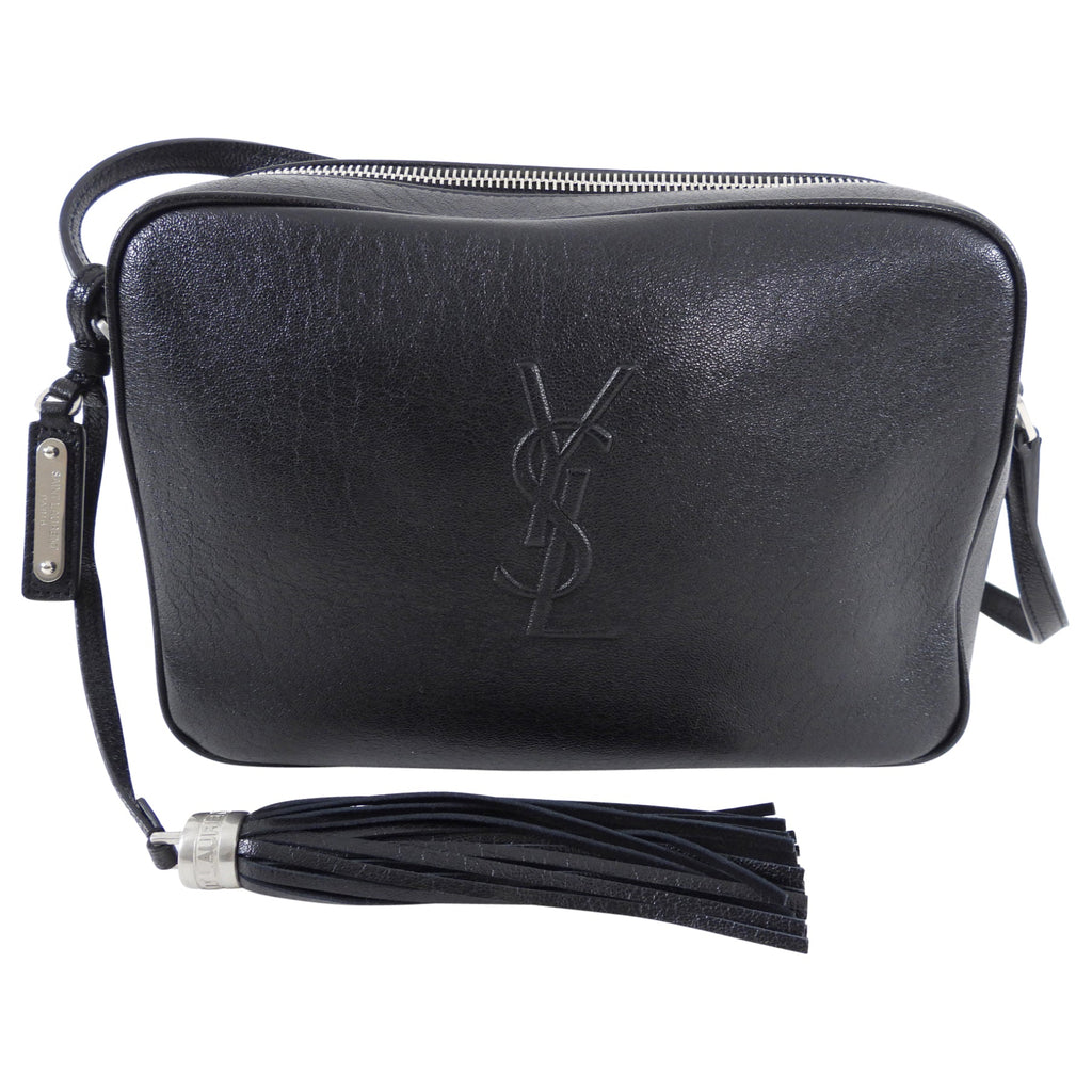 Saint Laurent Black Lambskin Lou Camera Crossbody Bag