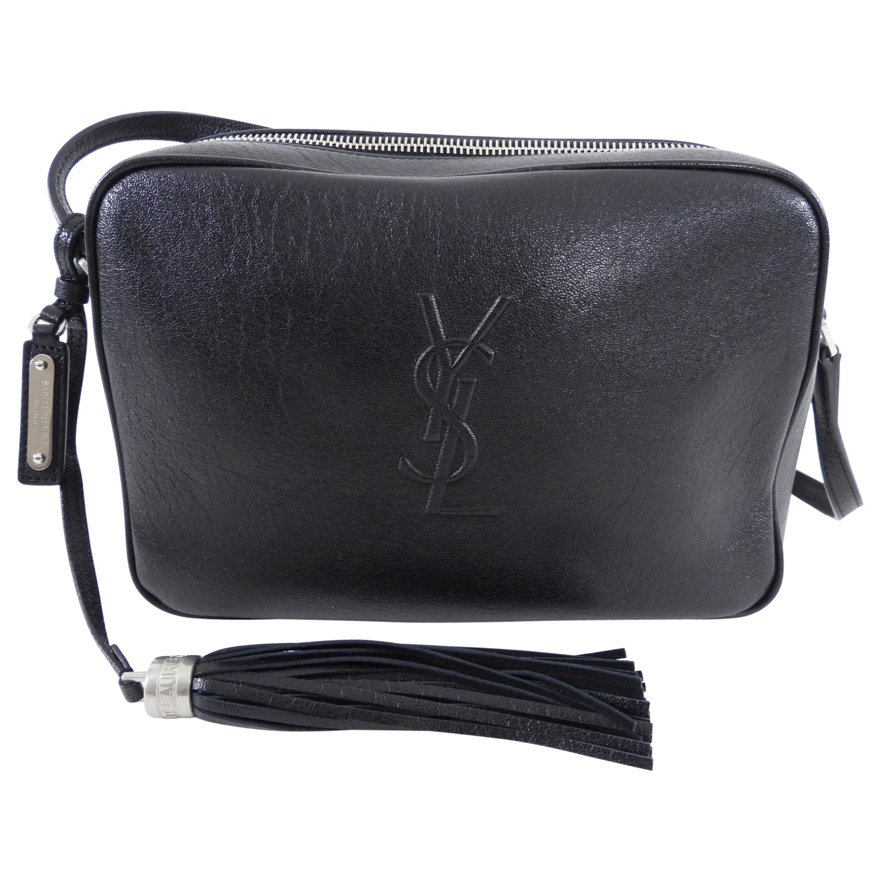 Saint Laurent Black Lambskin Lou Camera Crossbody Bag
