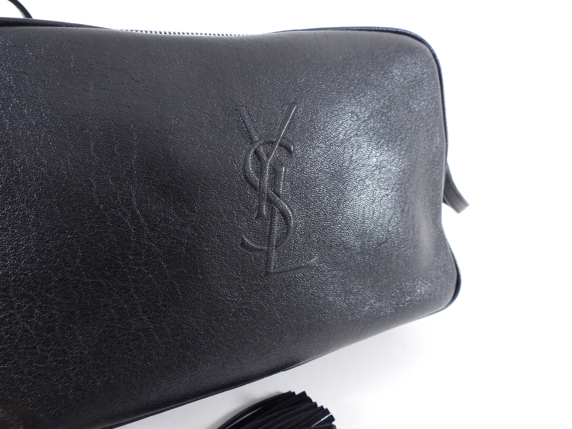 Saint Laurent Black Lambskin Lou Camera Crossbody Bag