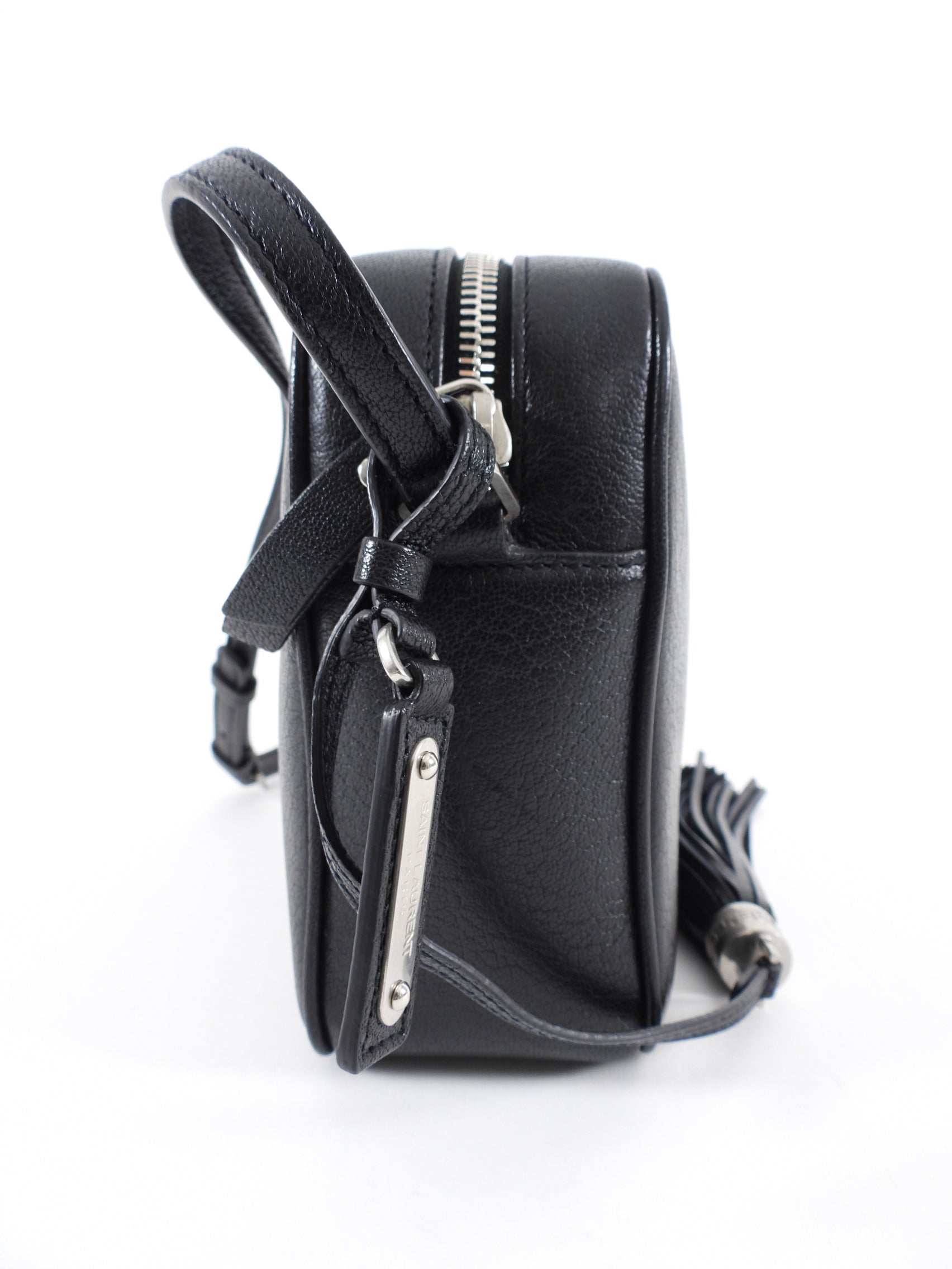 Saint Laurent Black Lambskin Lou Camera Crossbody Bag