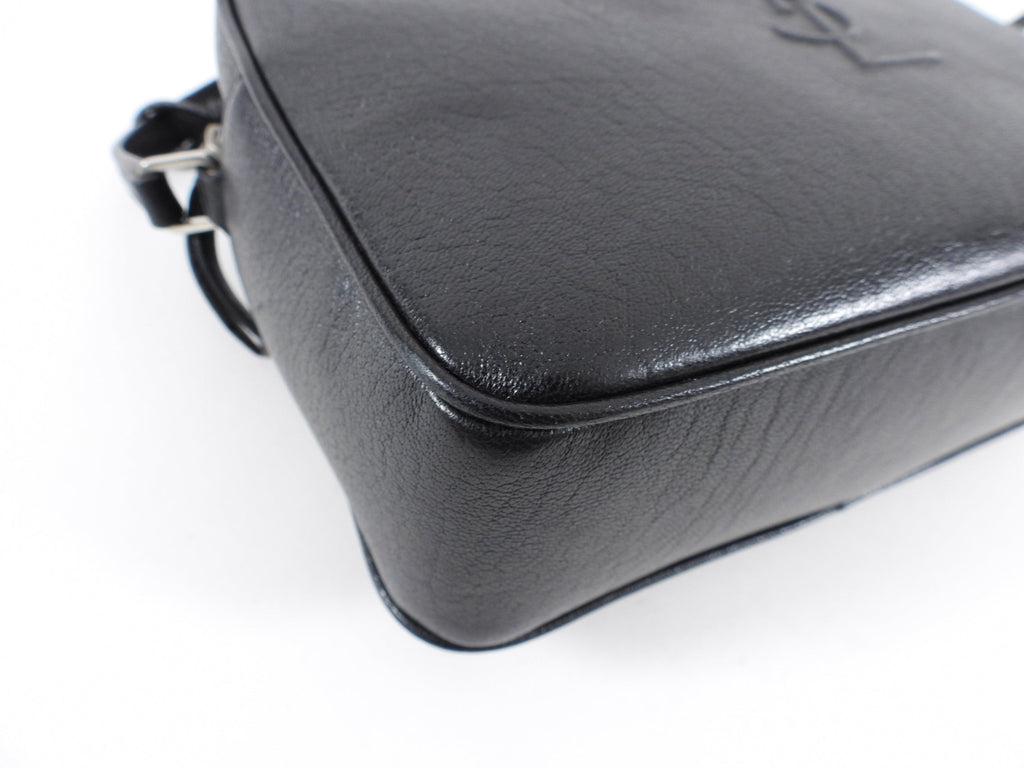 Saint Laurent Black Lambskin Lou Camera Crossbody Bag