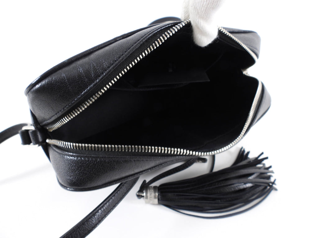 Saint Laurent Black Lambskin Lou Camera Crossbody Bag