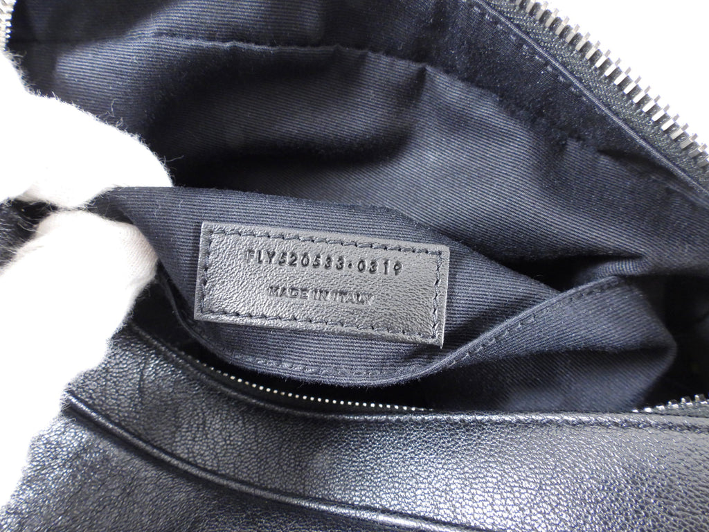 Saint Laurent Black Lambskin Lou Camera Crossbody Bag
