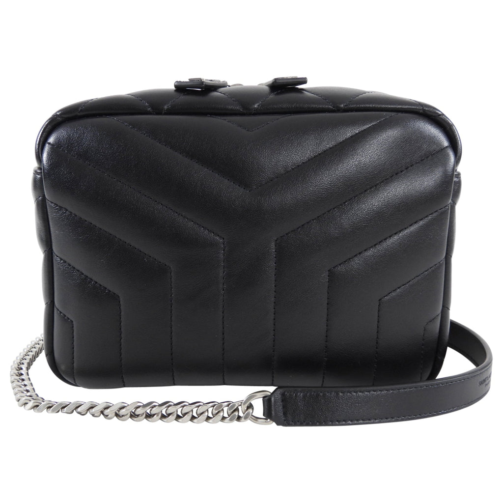 Saint Laurent Black Matelasse Small Lou Lou Bowling Bag