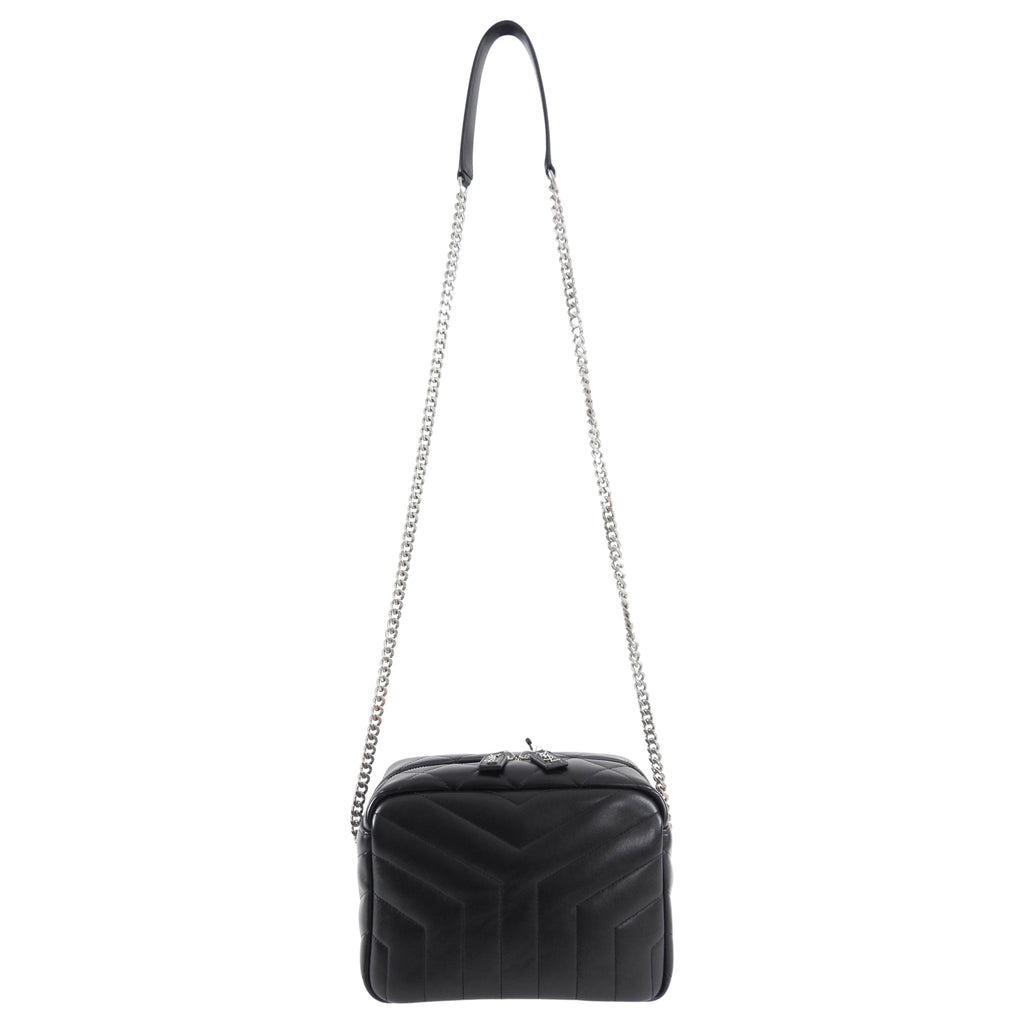 Saint Laurent Black Matelasse Small Lou Lou Bowling Bag