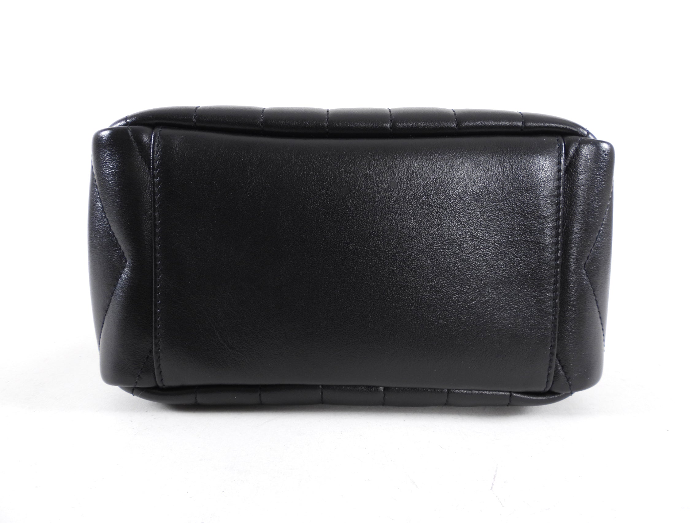 Saint Laurent Black Matelasse Small Lou Lou Bowling Bag