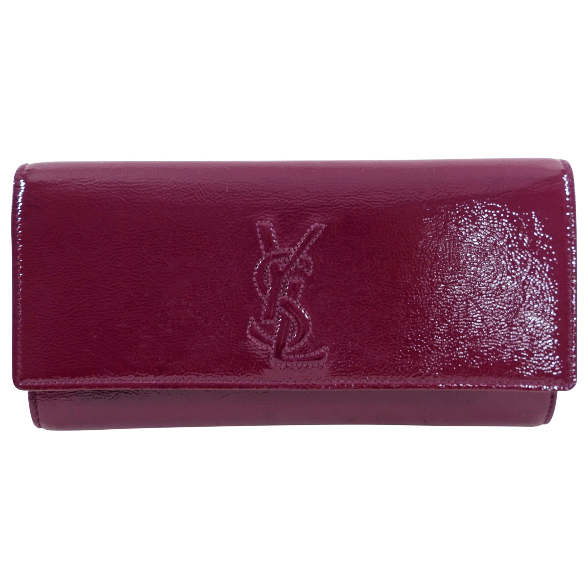 Yves Saint Laurent Plum Patent Belle De Jour Clutch Bag