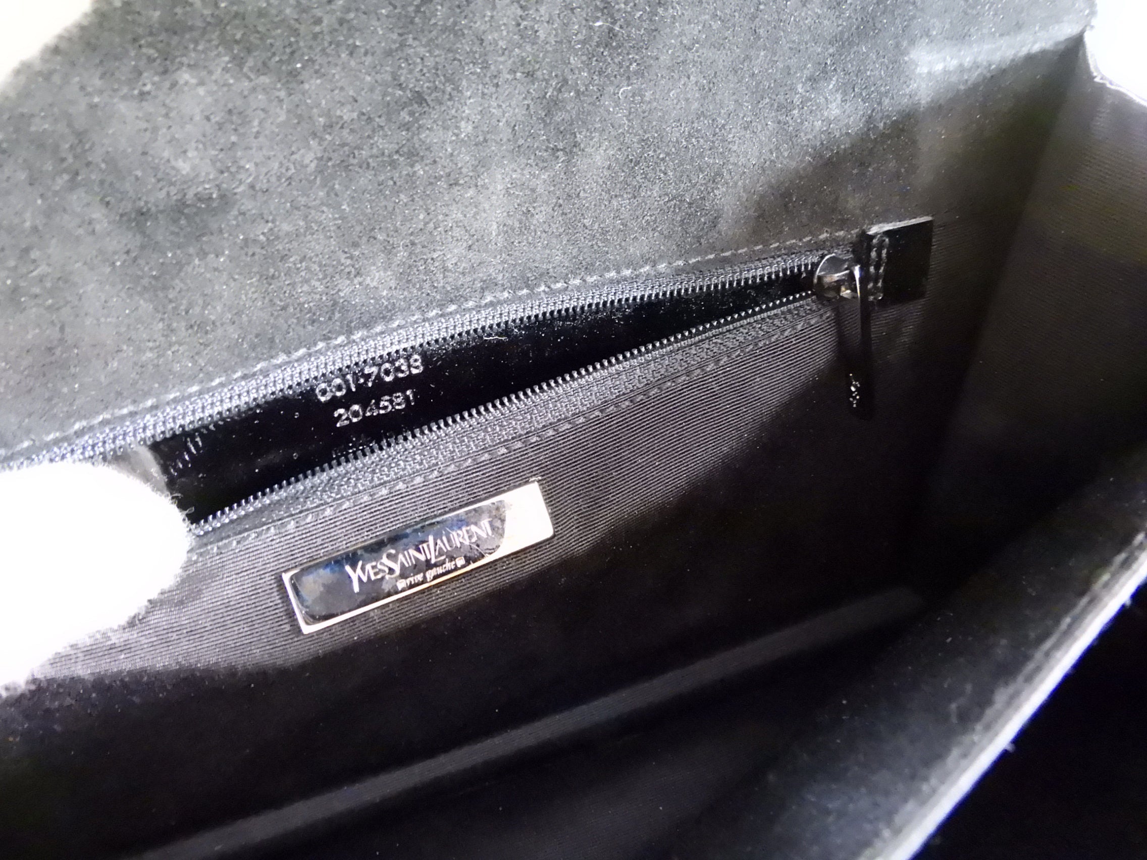 Yves Saint Laurent Rive Gauche Black Patent Y Ligne Shoulder Bag