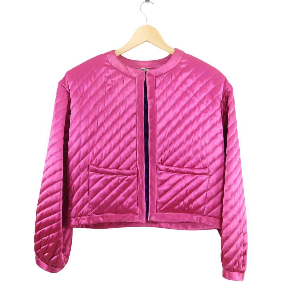 Yves Saint Laurent Fall 1987 Vintage Pink Satin Quilted Jacket